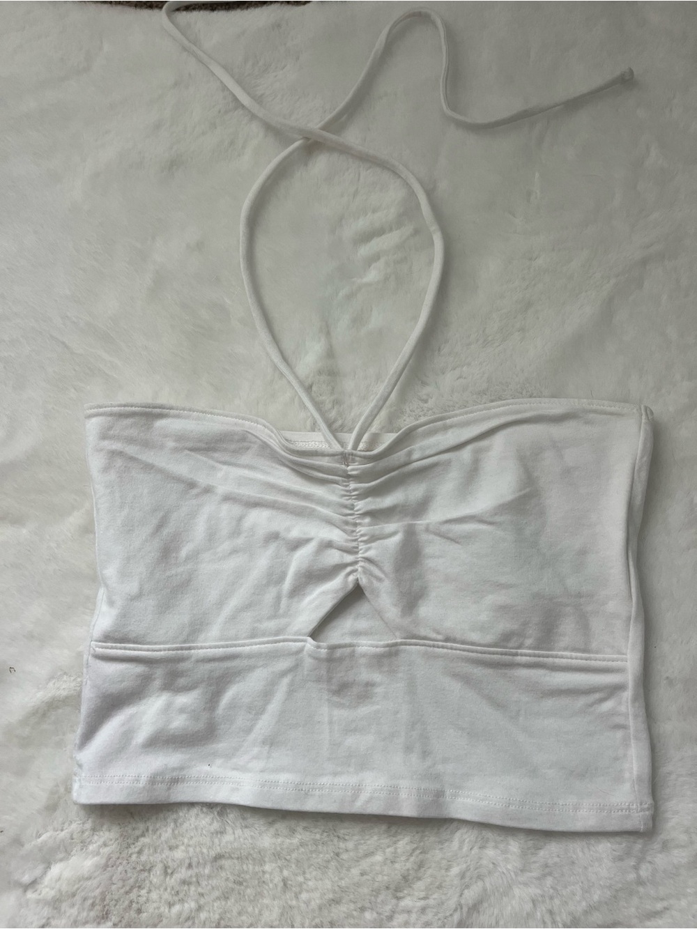 Hollister White Halter Tie Top